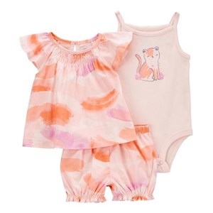 Carter's Kız Bebek Elbise Tulum ve Şort 3'lü Set