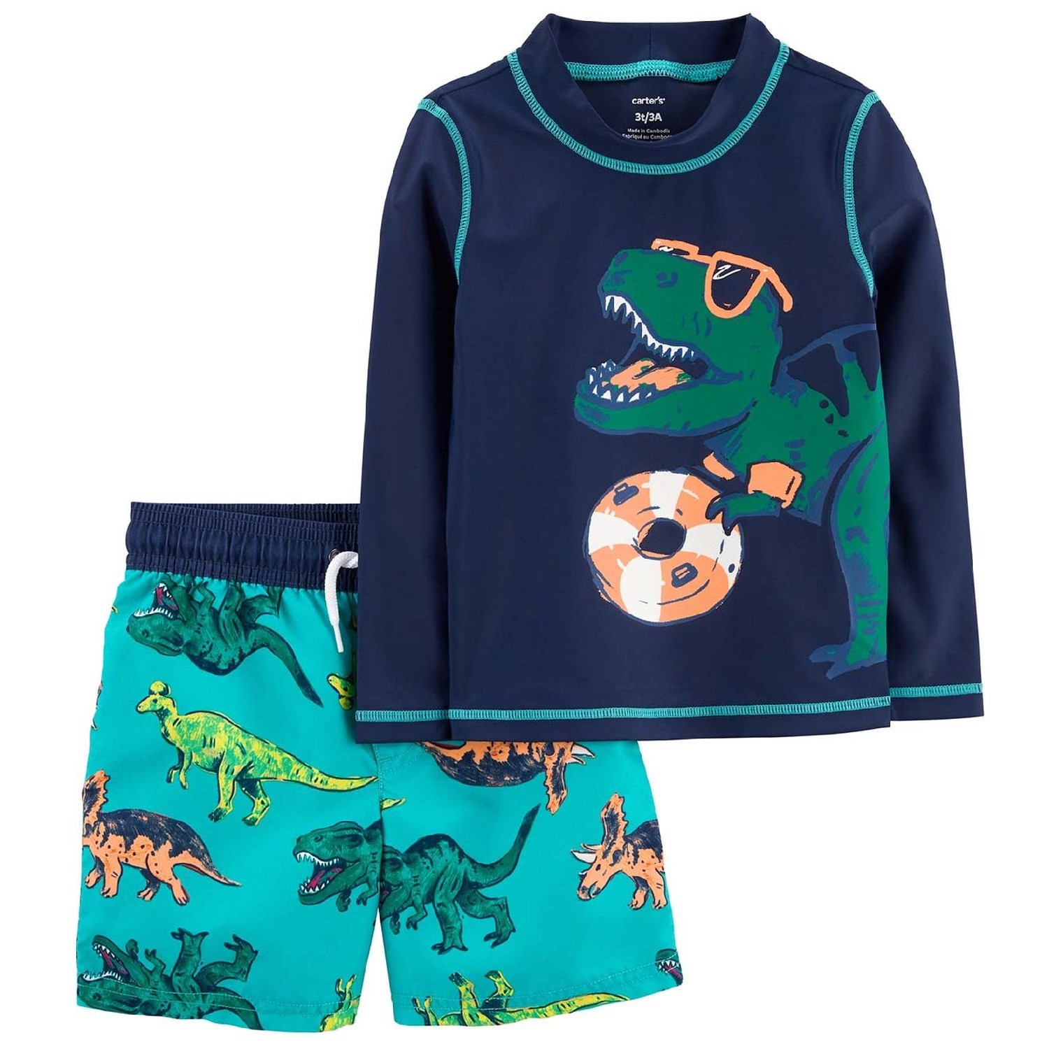 Carter's Yazlık Erkek Bebek Güneş Koruyucu Mayo Set Yeşil