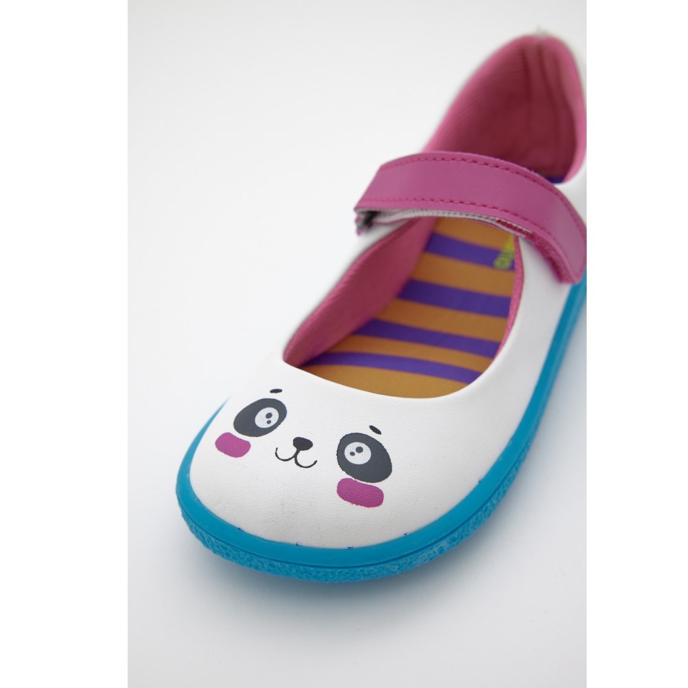 Dudino Yazlık Kız Babet Pastel Panda Beyaz
