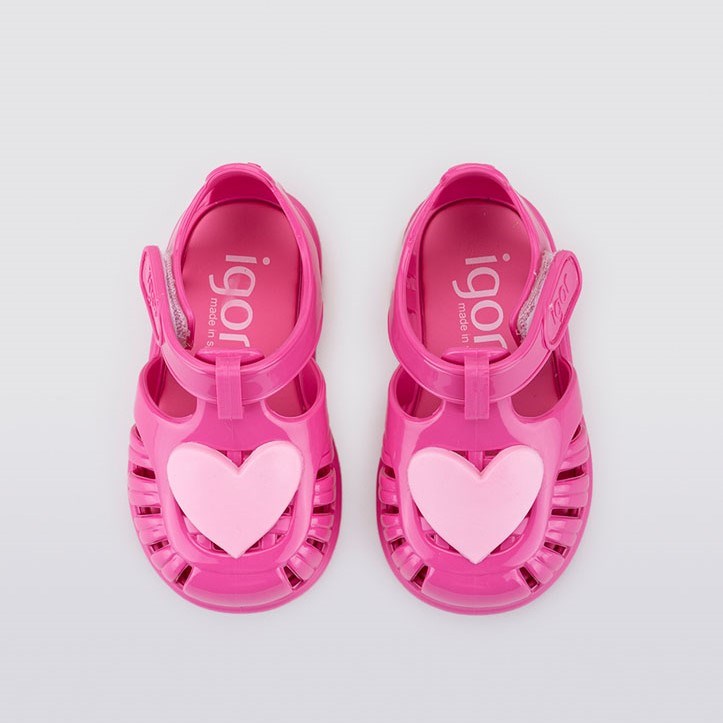 igor Yazlık Çocuk Sandaleti Tobby Gloss Love - Fuchsia Pembe