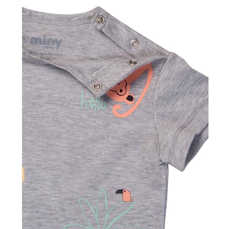 Miny Center Yazlık Erkek Bebek Tshirt Gri