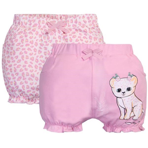 MinycenterYazlık Kız Bebek Şort 2'li Set Pembe