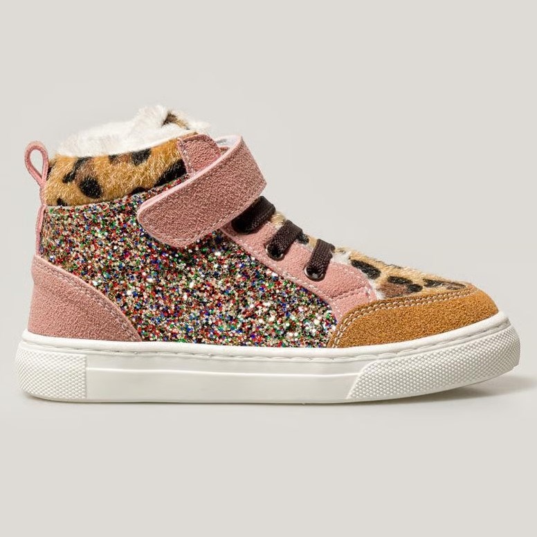 Merli Rose Shine Kız Çocuk Bot Leopar - Peluşlu Gri