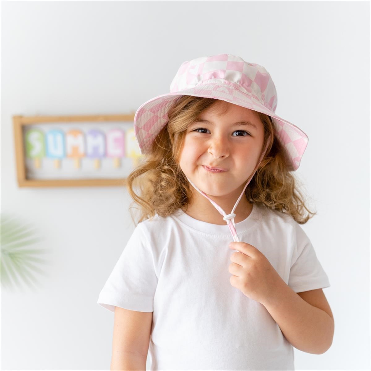 Mama Yoyo UV Korumalı Şapka Love Square Pembe