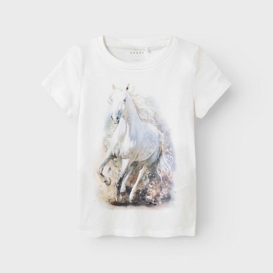 Name It Yazlık Kız Kısa Kol T-shirt Beyaz
