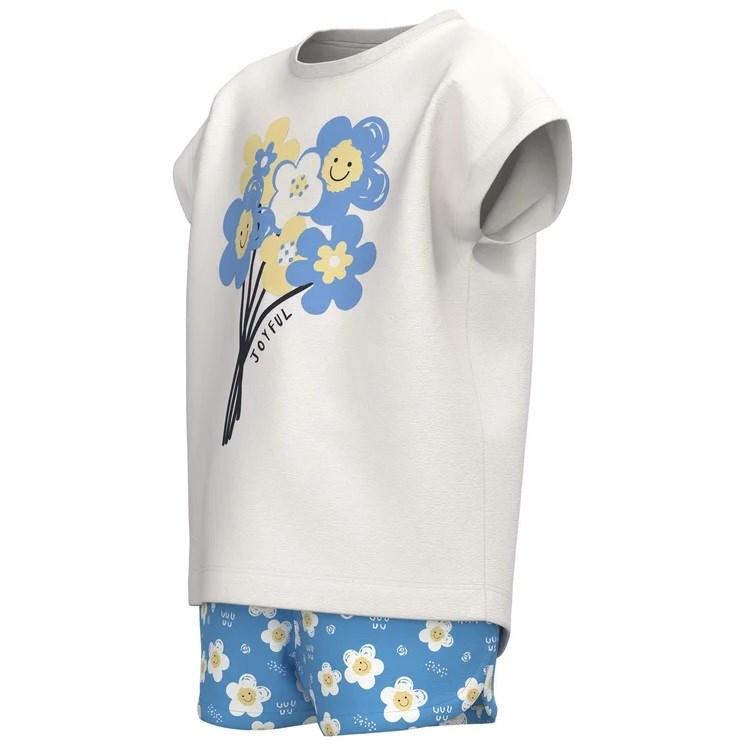 Name It Yazlık Kız T-shirt Şort 2'li Set Beyaz