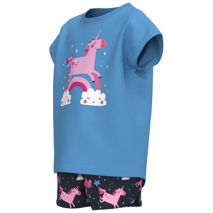 Name It Yazlık Kız T-shirt Şort 2'li Set Mavi
