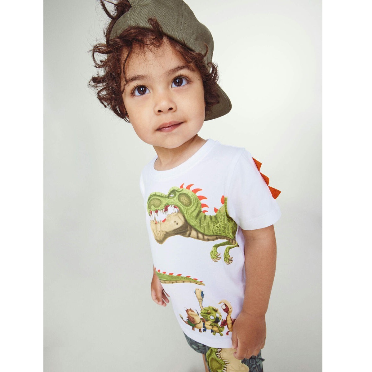 Name It Yazlık Erkek Orijinal Dinozor Desenli Kısa Kol T-shirt Beyaz