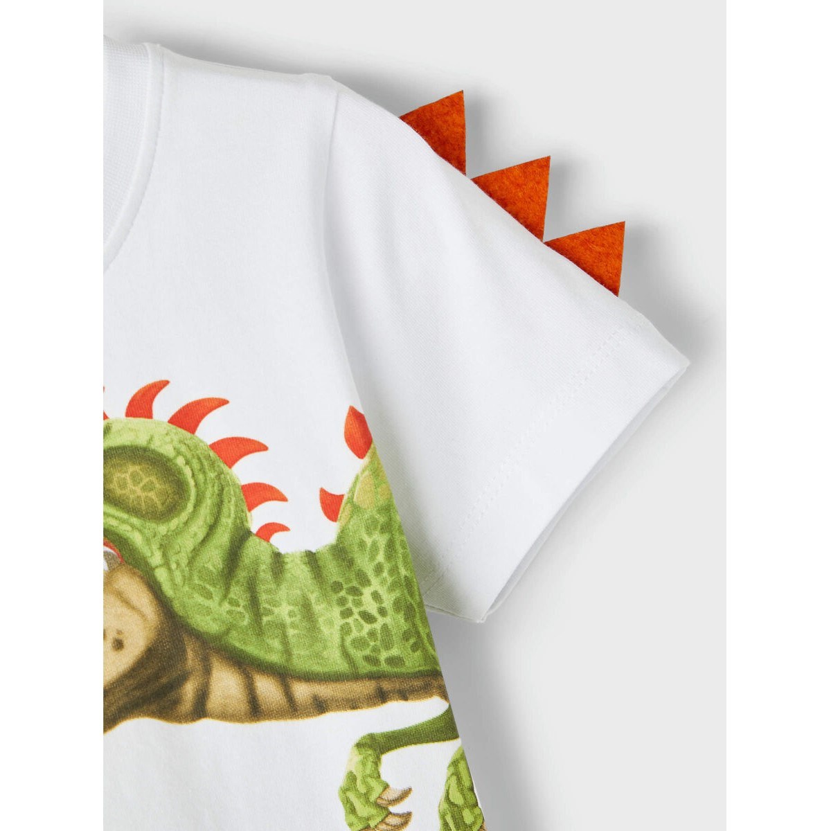 Name It Yazlık Erkek Orijinal Dinozor Desenli Kısa Kol T-shirt Beyaz