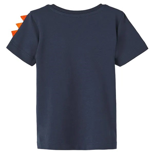 Name It Yazlık Erkek Orijinal Dinozor Desenli Kısa Kol T-shirt Koyu Mavi