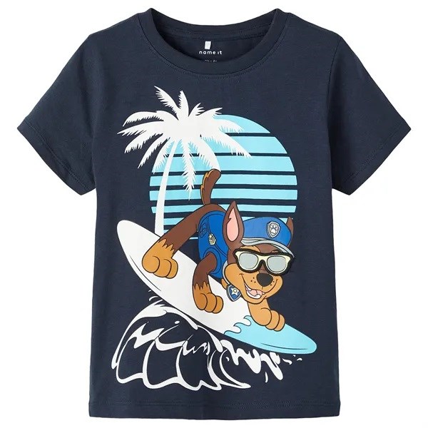 Name It Yazlık Erkek Orijinal Paw Patrol Desenli Kısa Kol T-shirt Koyu Mavi