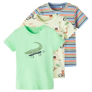 Name It Yazlık Erkek Bebek Organik Pamuklu Kısa Kol T-shirt 3'lü Set