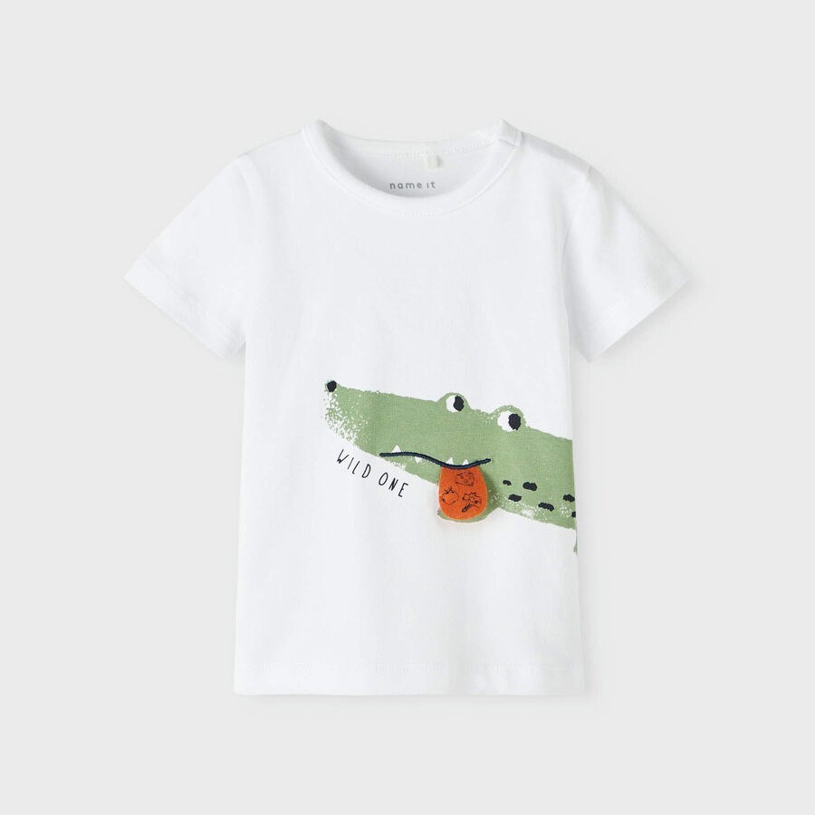 Name It Organik Yazlık Erkek Bebek Kısa Kol T-shirt Beyaz