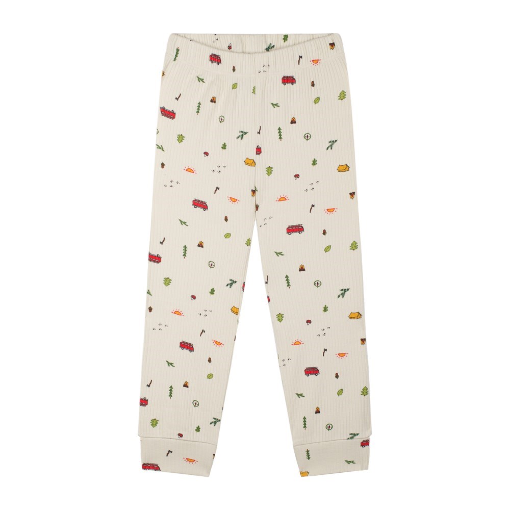 Antebies Organik Kamp Ateşi Uzun Kollu Pijama Takımı Krem