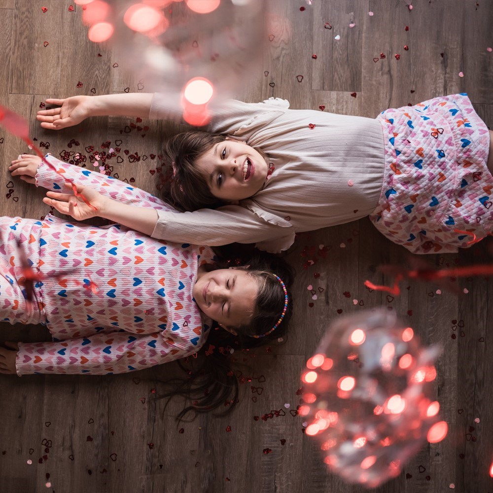 Antebies Organik Kalp Uzun Kollu Pijama Takımı Pembe