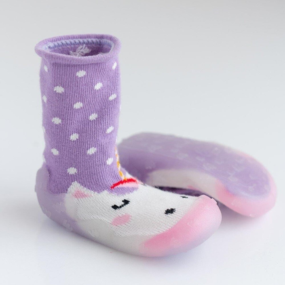 Mama Yoyo Nou Nou  Unicorn  Kaydırmaz Taban Çorap Panduf Mor