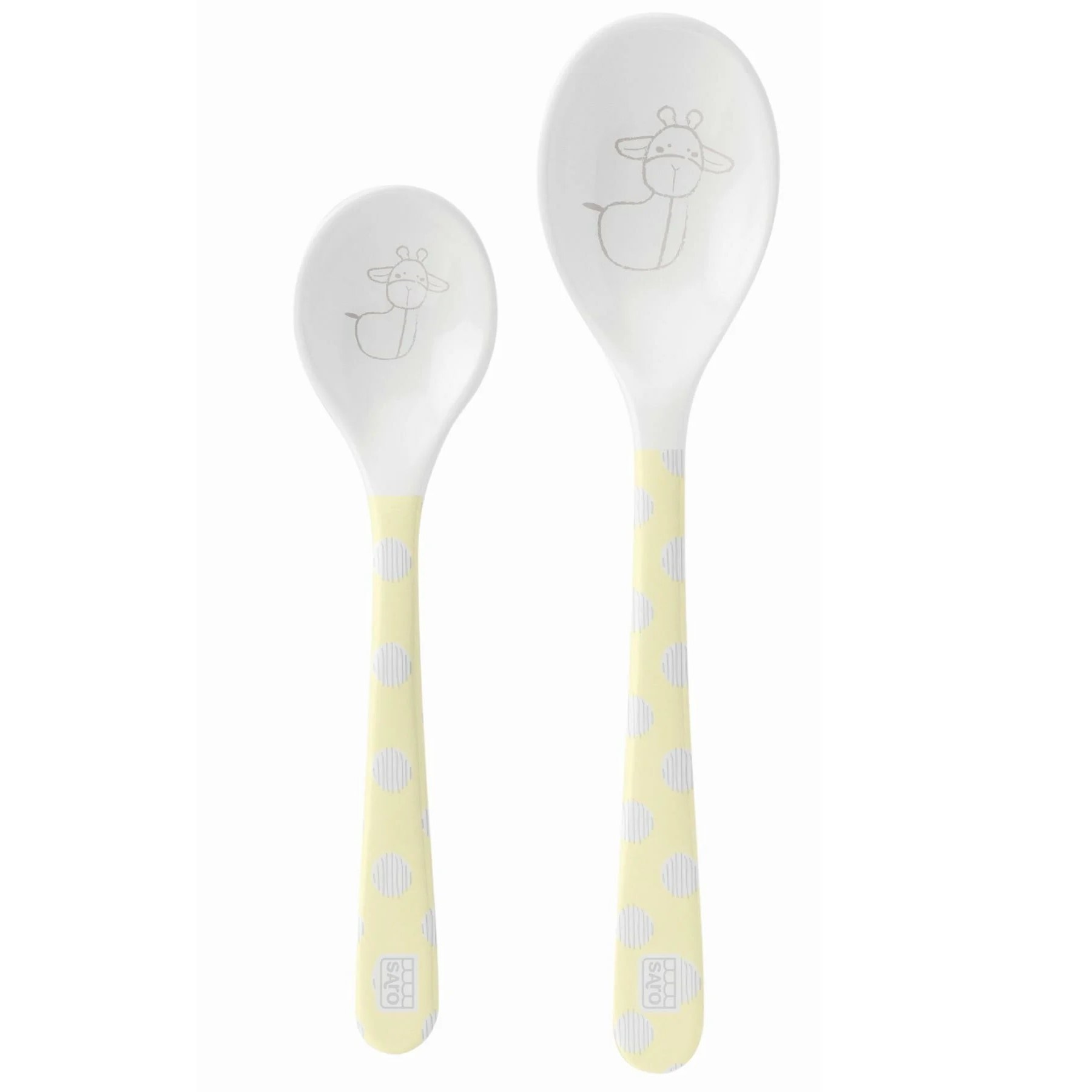 Saro İkili Melamin Mama Kaşığı Giraffe - Büyük ve Küçük 