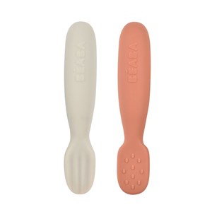 Beaba Silikon Kaşık Seti, Terracotta/Velvet Grey