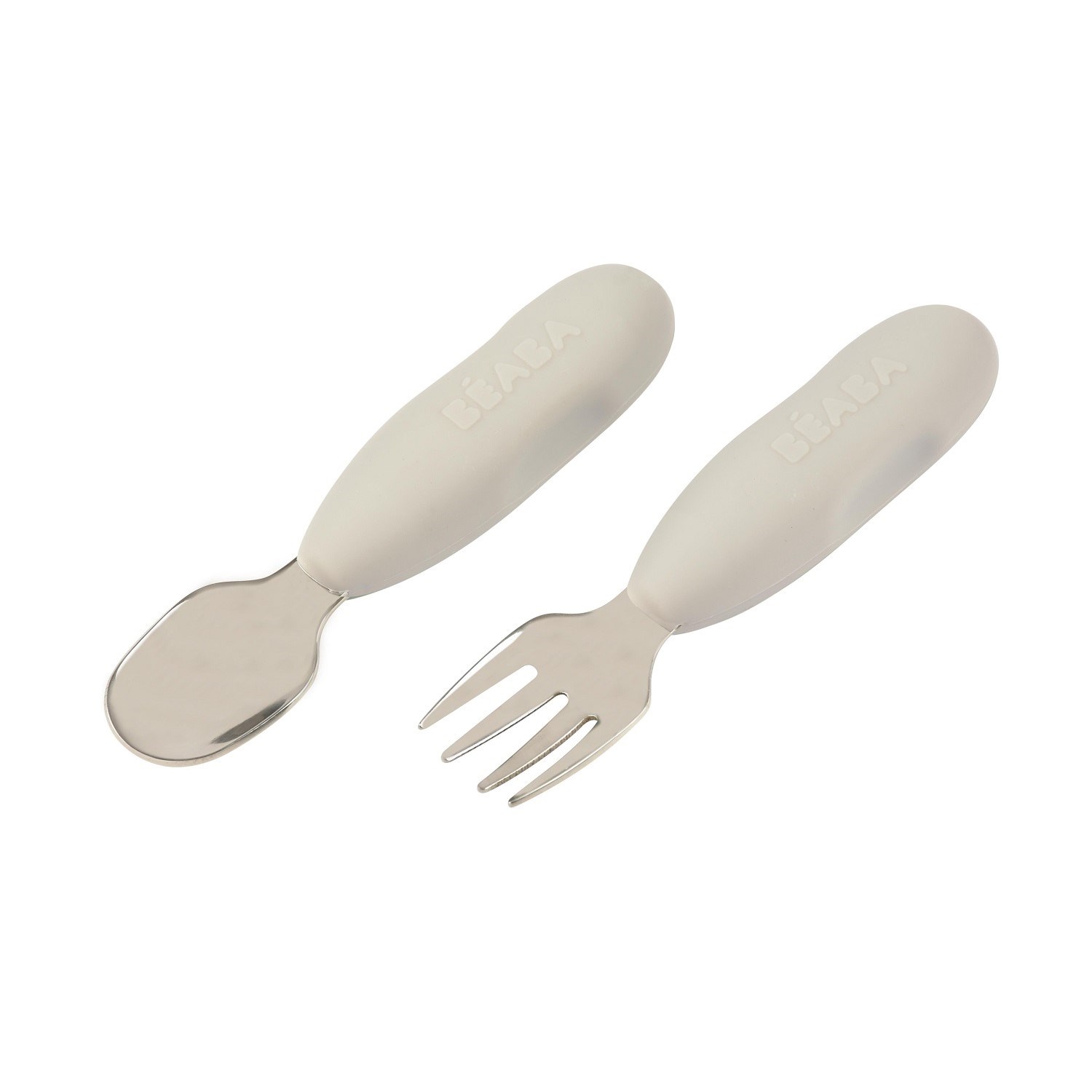 Beaba Paslanmaz Çelik Çatal Kaşık Seti, Velvet Grey 