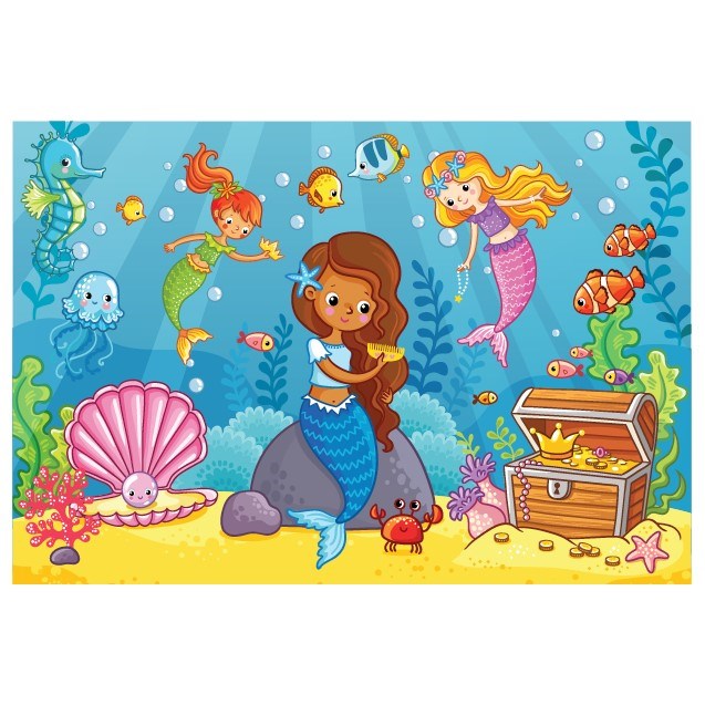 Blue Focus 50 Parça Puzzle Mermaid- Deniz Kızı 
