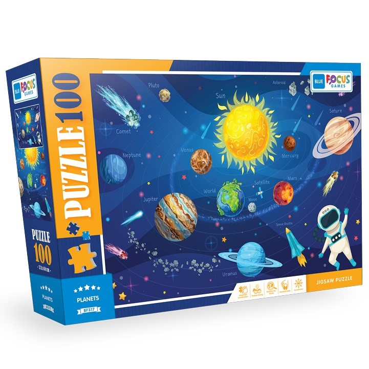 Blue Focus 100 Parça Puzzle Planets - Gezegenler 