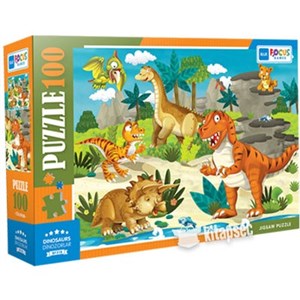 Blue Focus 100 Parça Puzzle Dinosaurs- Dinozorlar
