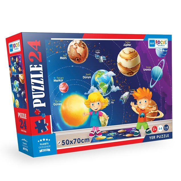 Blue Focus 24 Parça Yer Puzzle Planets - Gezegenler 