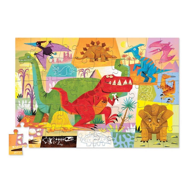 Crocodile Creek Metal Kutu Puzzle  50 Parça - Dino World 