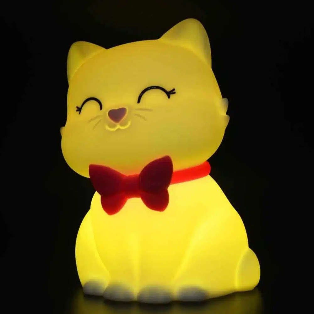 Dhink Silikon Gece Lambası Kedi Tosh Beyaz 