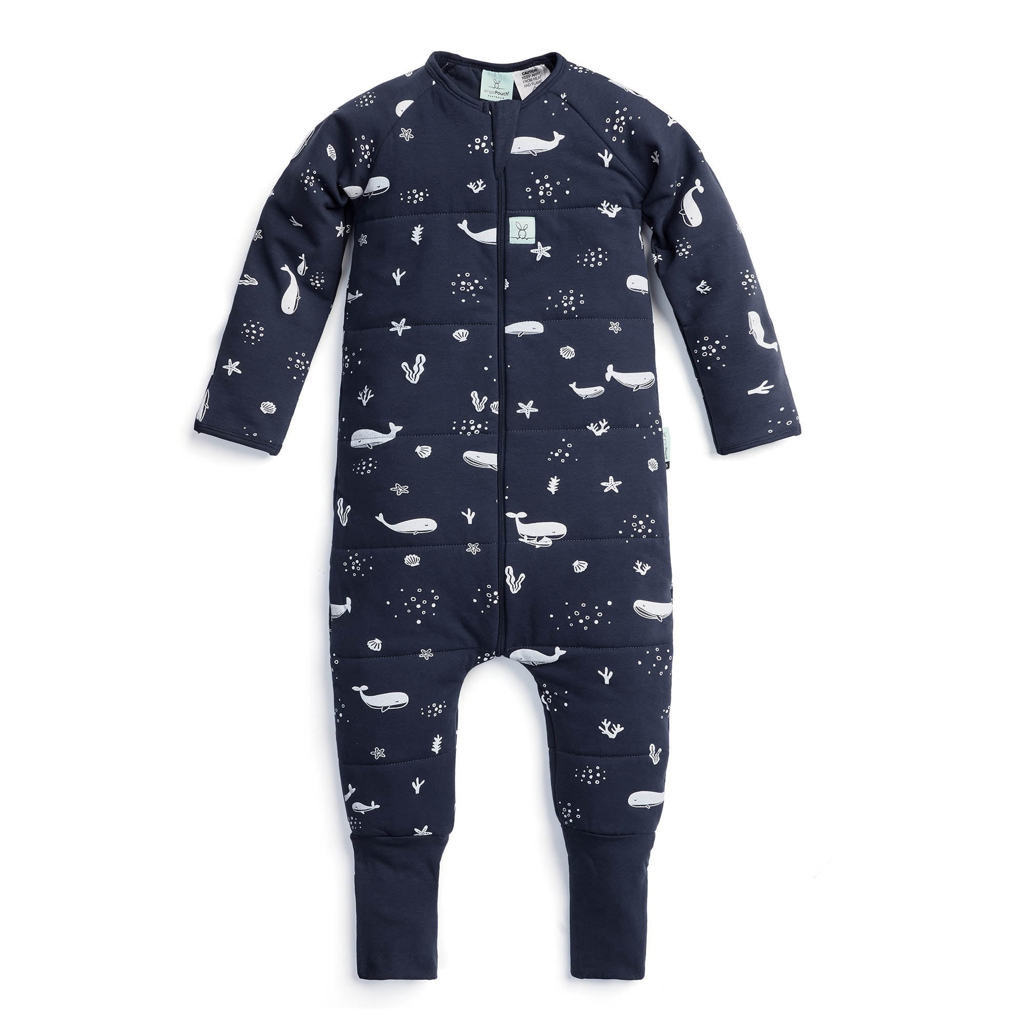 ErgoPouch Organik Koton Uyku Tulumu 2.5 TOG Whale Koyu Mavi