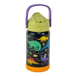Floss & Rock Paslanmaz Çelik Pipetli Suluk-  Dino