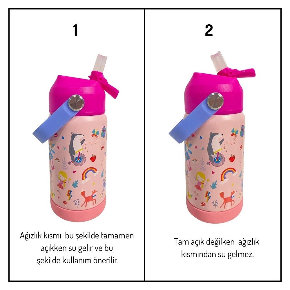 Floss & Rock Paslanmaz Çelik Pipetli Suluk- Enchanted Orjinal