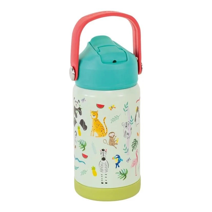 Floss & Rock Paslanmaz Çelik Pipetli Suluk-  Jungle Orjinal