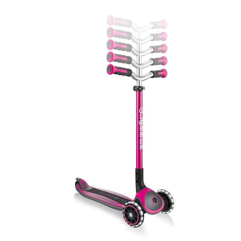 Globber Master Işıklı Katlanabilir Scooter - Pembe 4  Yaş+ 