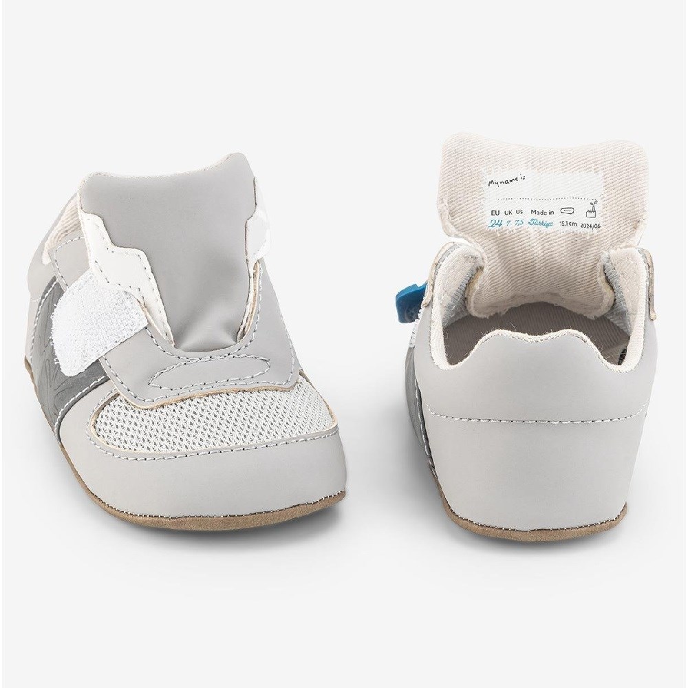 Hopfrög Smart Walker First Prime Havalı Pembe Barefoot İlk Adım Bebek Ayakkabı Gri