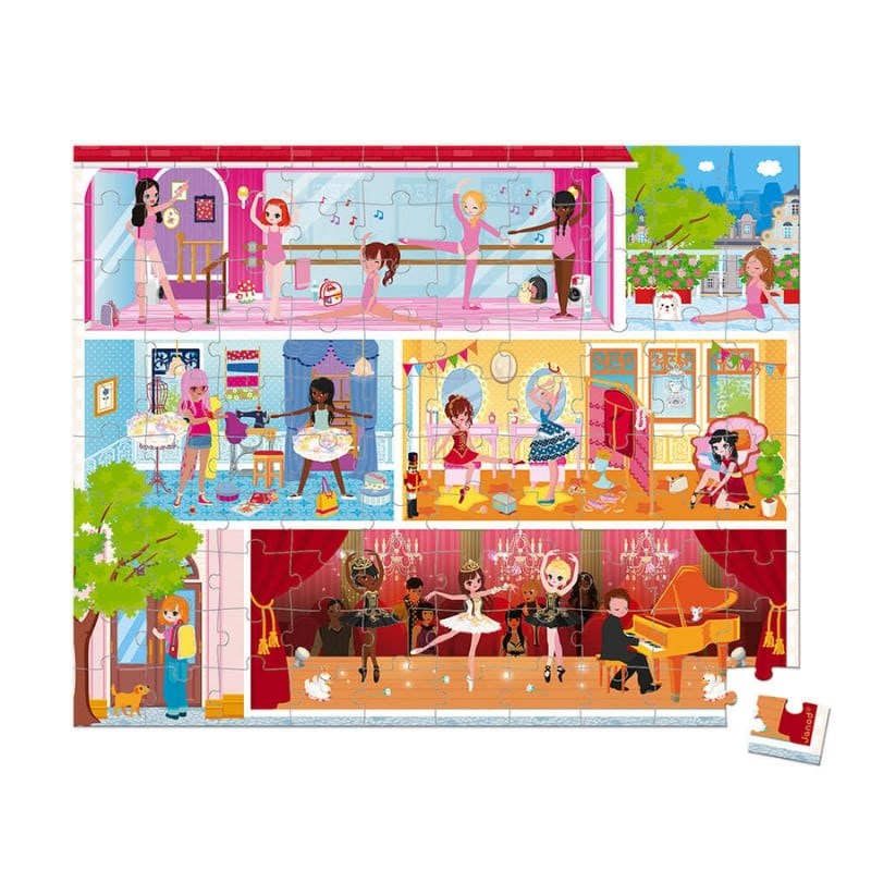 Janod 100 Parça Çantalı Puzzle - Dans Akademi 