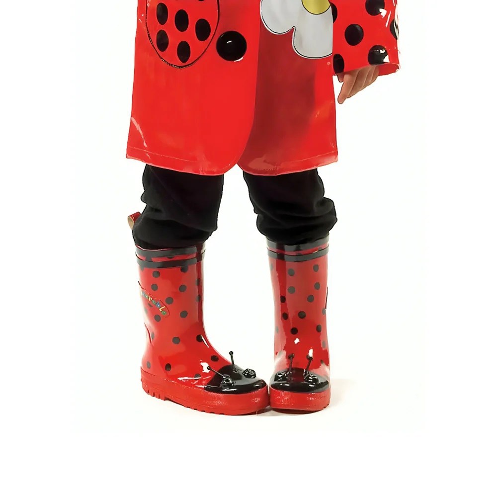 Kidorable Çocuk Yağmur Çizmesi Uğur Böceği Kırmızı