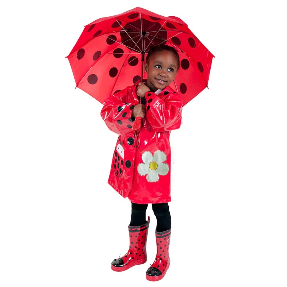 Kidorable Çocuk Yağmurluk Uğur Böceği Kırmızı