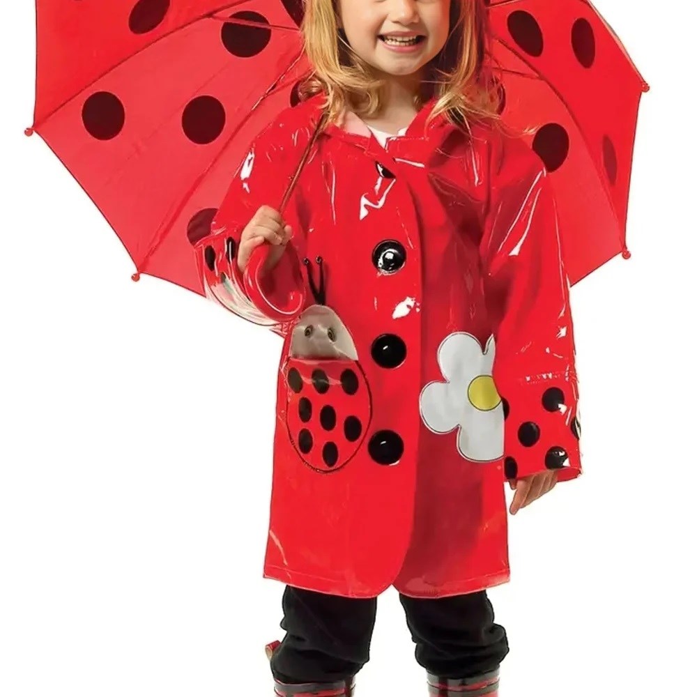 Kidorable Çocuk Yağmurluk Uğur Böceği Kırmızı