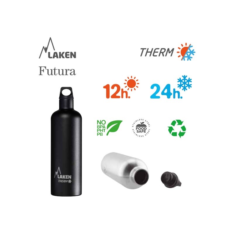 Laken Çelik 18/8 Futura Termos Şişe 0,50L - Beyaz 