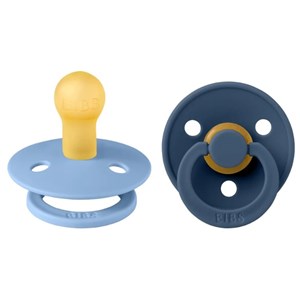Bibs Colour Bebek Doğal Kauçuk 2'li  Emzik Blue/Steel Blue 0-6 Ay