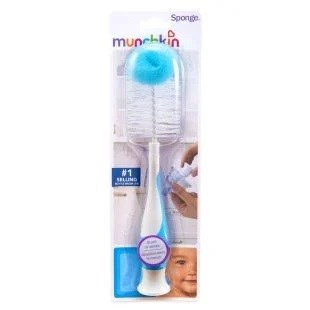 Munchkin Bristle Sünger Uçlu Bebek Biberonu Temizleme Fırçası Mavi 