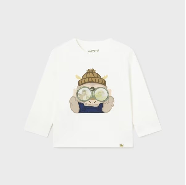Mayoral Kışlık Erkek Bebek Uzun Kol T-shirt Beyaz
