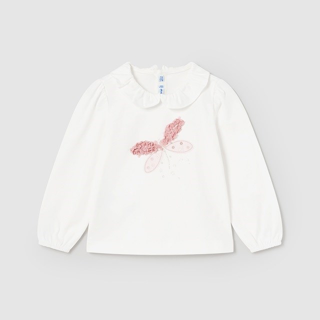 Mayoral Kışlık Kız Bebek Uzun Kol T-shirt Beyaz