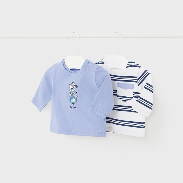 Mayoral Yazlık Erkek Bebek Uzun Kol T-shirt 2'li Mavi