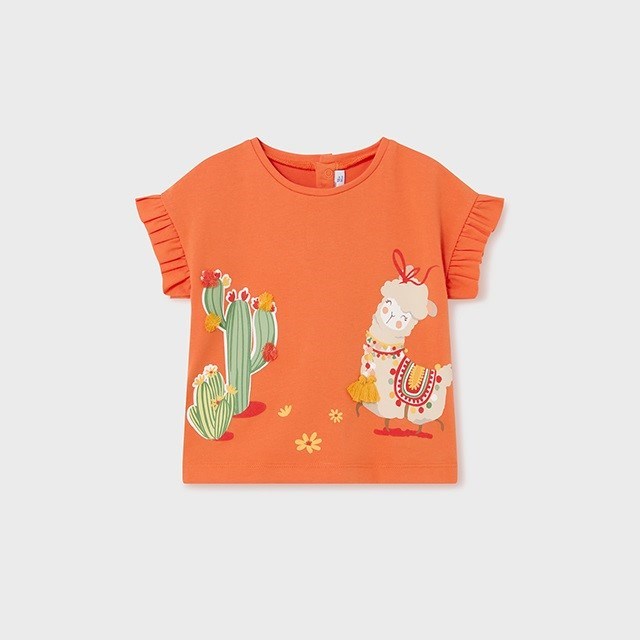 Mayoral Yazlık Kız Bebek Kısa Kol T-shirt Turuncu