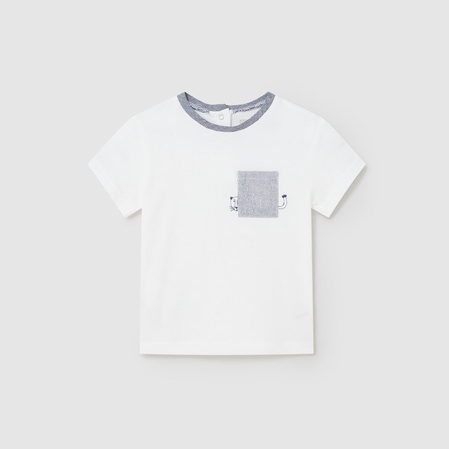 Mayoral Yazlık Erkek Bebek Kısa Kol T-shirt Beyaz