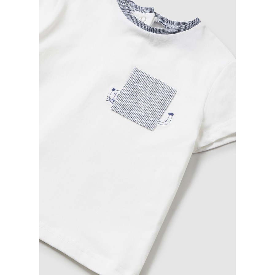 Mayoral Yazlık Erkek Bebek Kısa Kol T-shirt Beyaz
