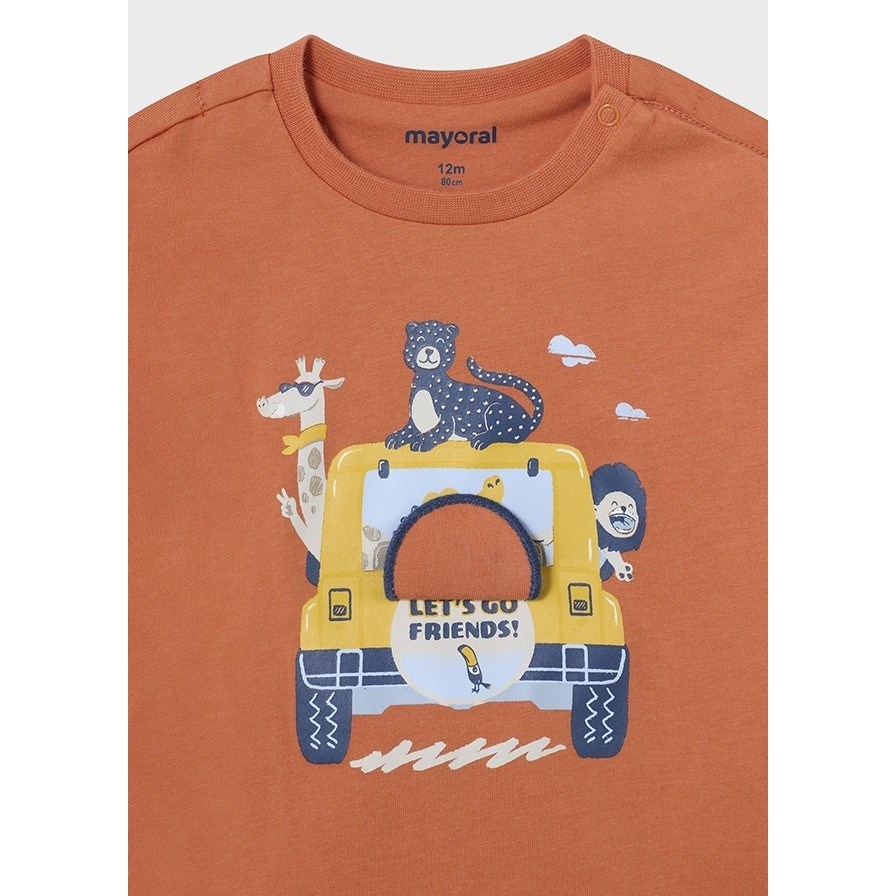 Mayoral Yazlık Erkek Bebek Kısa Kol T-shirt Kahverengi 