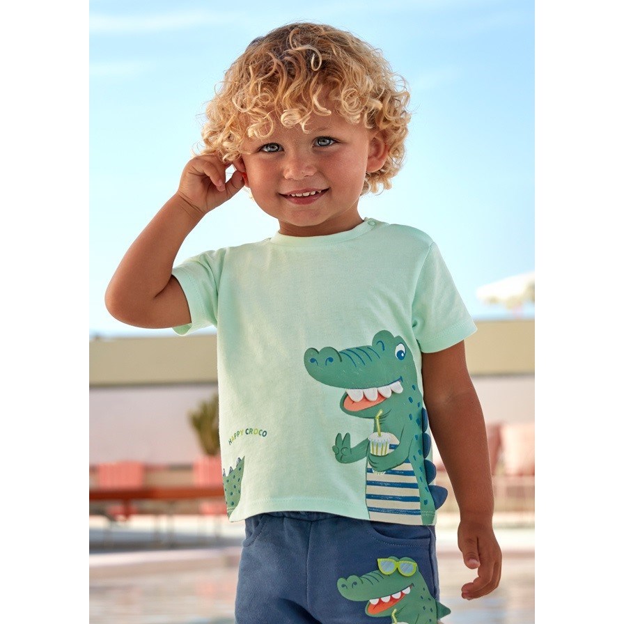 Mayoral Yazlık Erkek Bebek Kısa Kol T-shirt Yeşil